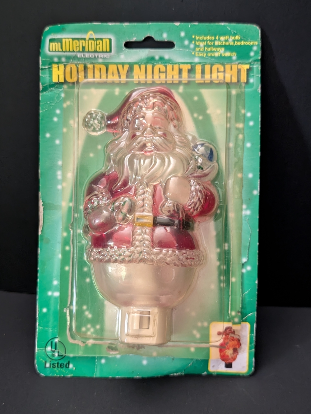 Vintage Meridian Electric Holiday Christmas Night Light Santa Claus 9-2026N